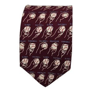 JOSH BACH Bordeaux Ball Sports Silk Tie USA 58"/ 3.2" EC